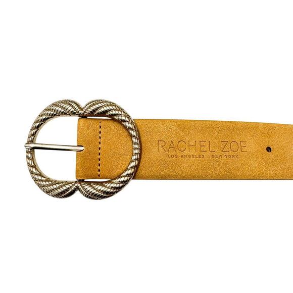 Rachel Zoe Cream Suede Leather Belt Silver Buckle Size M NWT - Picture 1 of 5